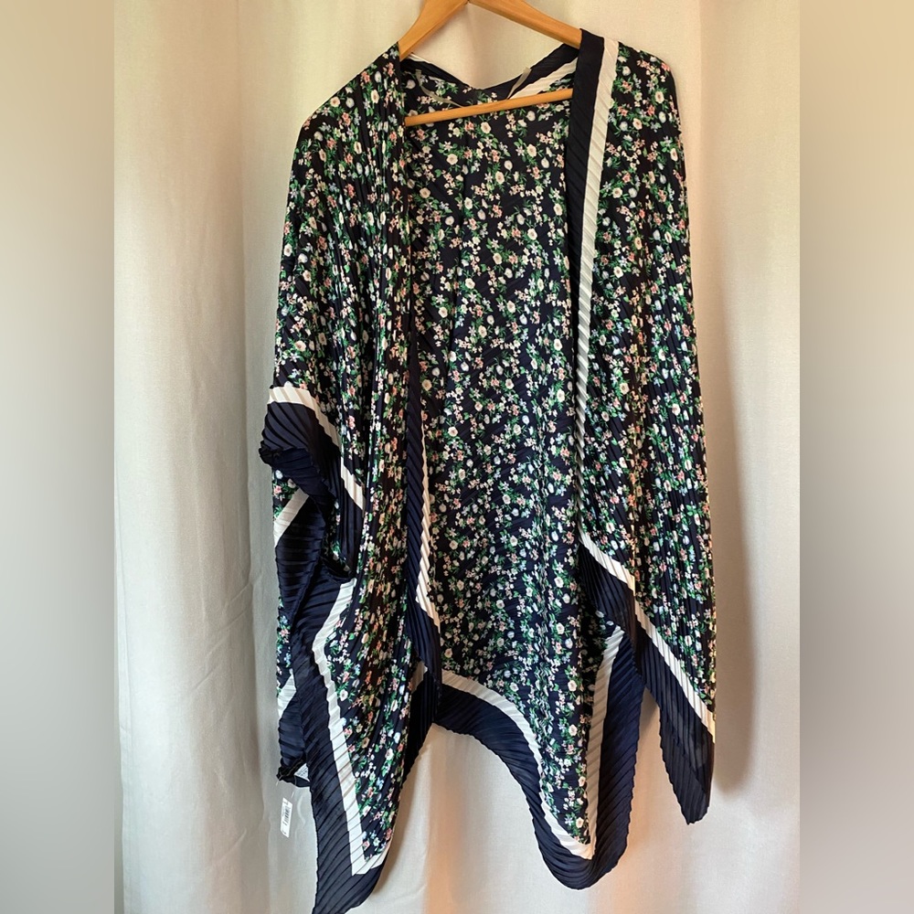 NWT Pleated Satin cape/poncho/cover up